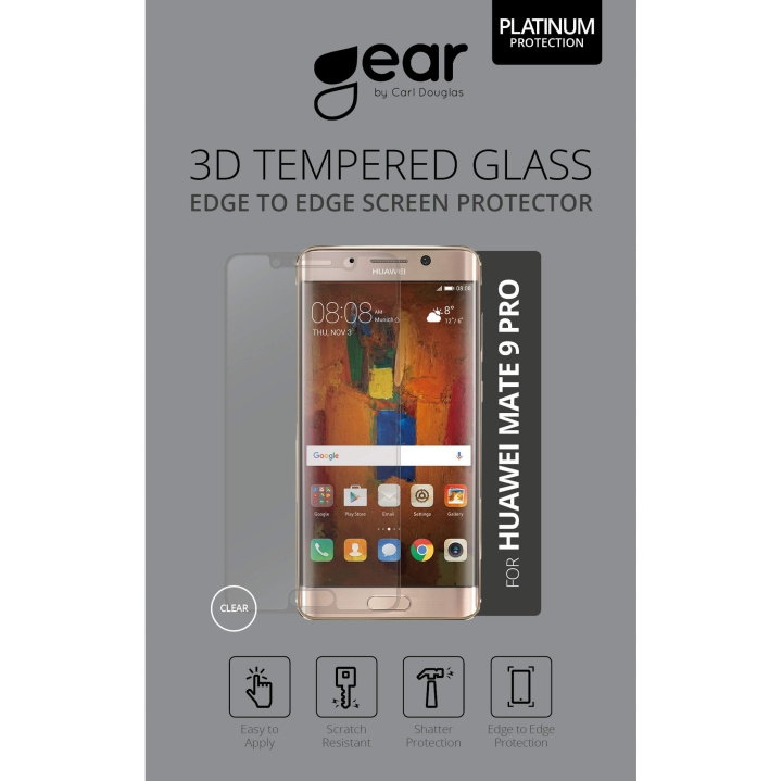 GEAR Herdet Glass 3D Full Cover Svart Huawei Mate 9 Pro i gruppen SMARTTELEFON & NETTBRETT / Mobilbeskyttelse / Huawei hos TP E-commerce Nordic AB (C12381)