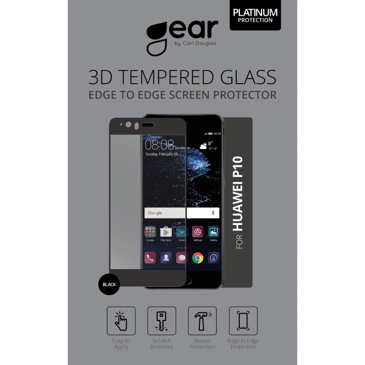 Gear Härdat Glas 3D Full Cover Svart Huawei P10 i gruppen SMARTTELEFON & NETTBRETT / Mobilbeskyttelse / Huawei/Honor hos TP E-commerce Nordic AB (C12385)