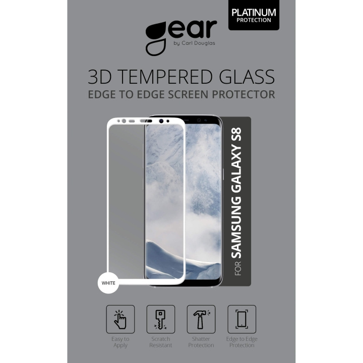 Gear Härdat Glas 3D Full Cover Vit Samsung S8 i gruppen SMARTTELEFON & NETTBRETT / Mobilbeskyttelse / Samsung hos TP E-commerce Nordic AB (C12386)