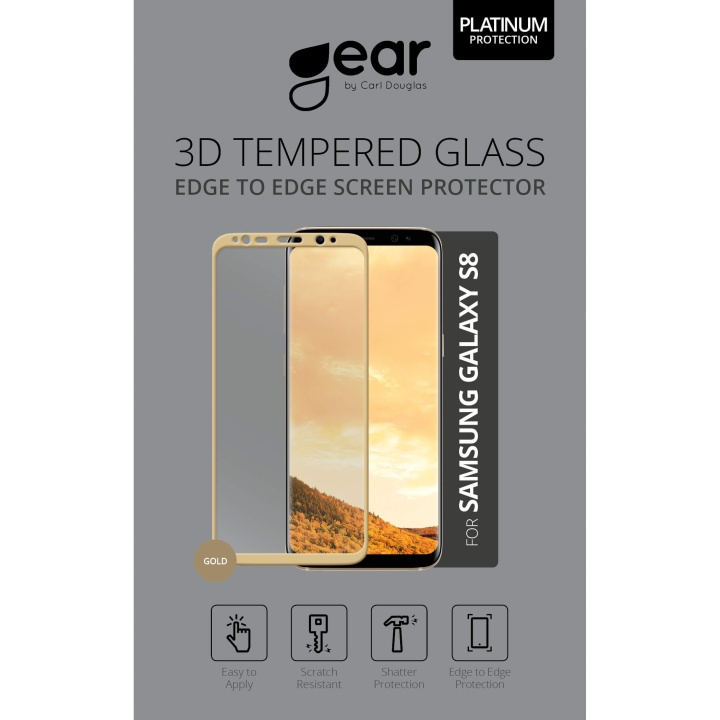 GEAR Herdet Glass 3D Full Cover Gull Samsung S8 i gruppen SMARTTELEFON & NETTBRETT / Mobilbeskyttelse / Samsung hos TP E-commerce Nordic AB (C12388)
