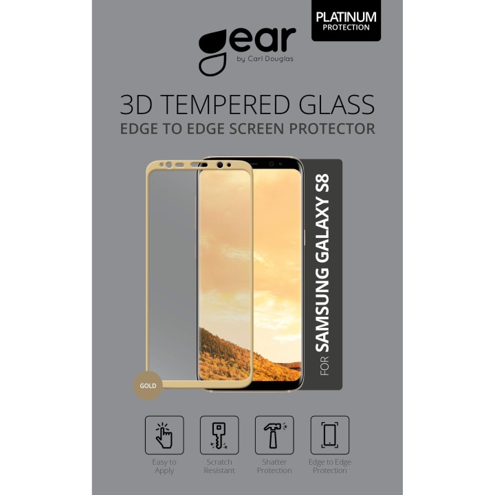 Gear Härdat Glas 3D Full Cover Guld Samsung S8 i gruppen SMARTTELEFON & NETTBRETT / Mobilbeskyttelse / Samsung hos TP E-commerce Nordic AB (C12388)