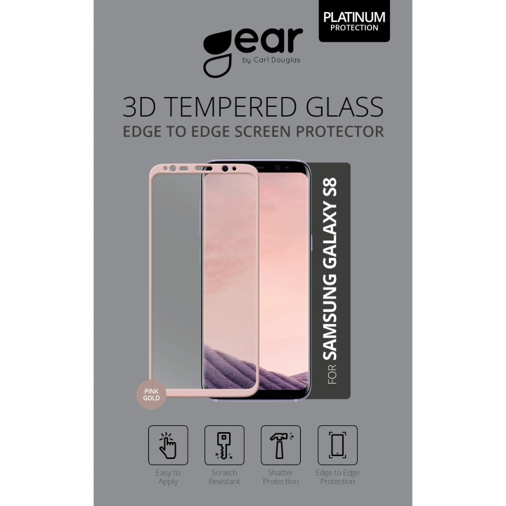 Gear Härdat Glas 3D Full Cover Rosegold Samsung S8 i gruppen SMARTTELEFON & NETTBRETT / Mobilbeskyttelse / Samsung hos TP E-commerce Nordic AB (C12389)