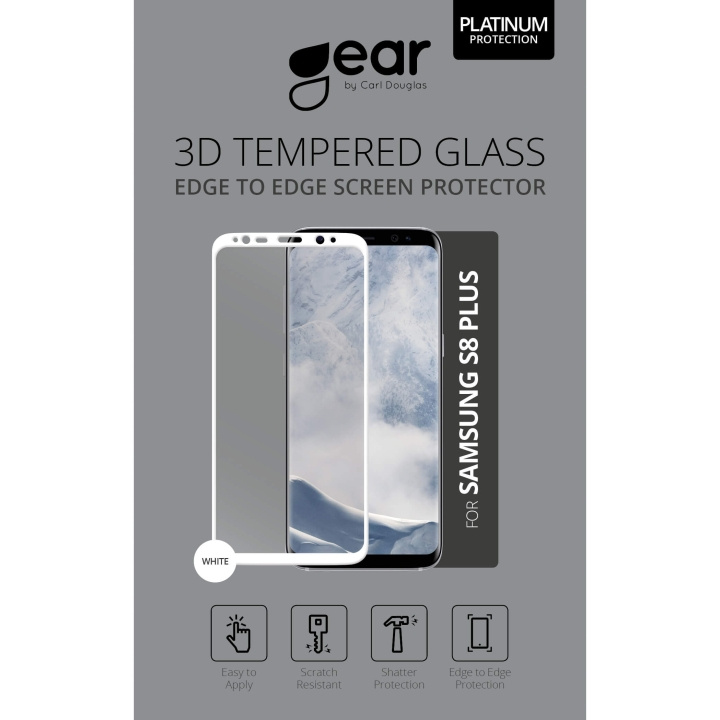 GEAR Herdet Glass 3D Full Cover Hvit Samsung S8 Plus i gruppen SMARTTELEFON & NETTBRETT / Mobilbeskyttelse / Samsung hos TP E-commerce Nordic AB (C12390)