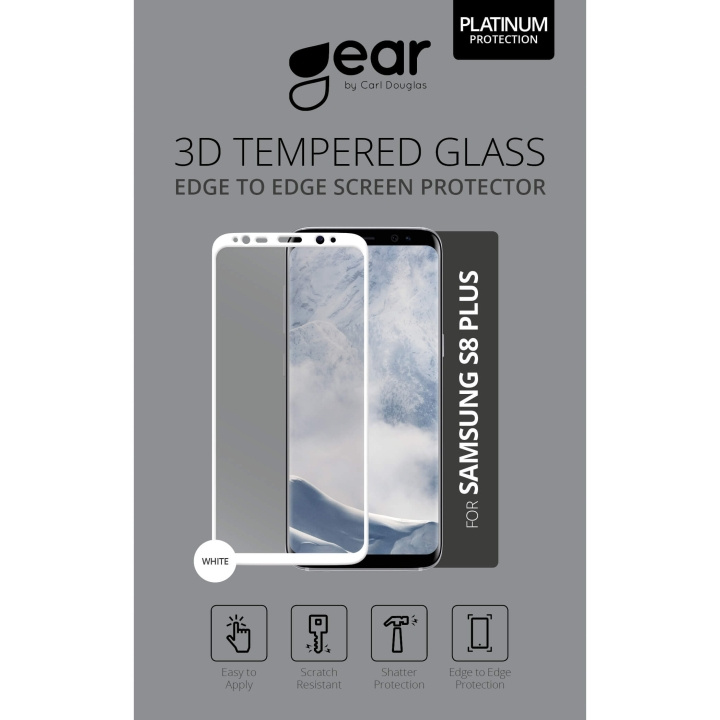 Gear Härdat Glas 3D Full Cover Vit Samsung S8 Plus i gruppen SMARTTELEFON & NETTBRETT / Mobilbeskyttelse / Samsung hos TP E-commerce Nordic AB (C12390)
