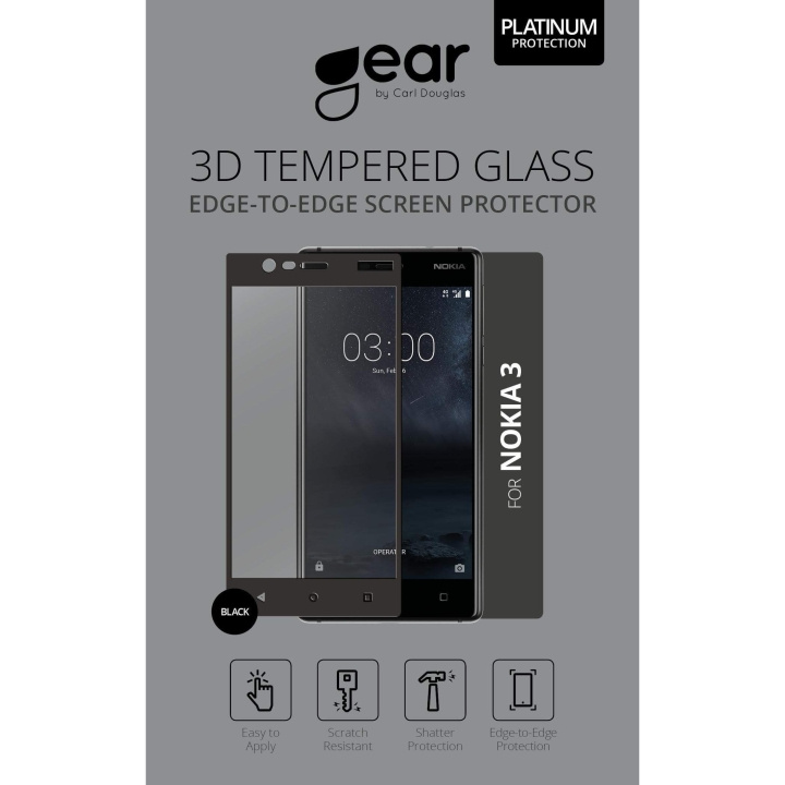 Gear Härdat Glas 2.5D Nokia3 i gruppen SMARTTELEFON & NETTBRETT / Mobilbeskyttelse / Nokia/Microsoft hos TP E-commerce Nordic AB (C12391)