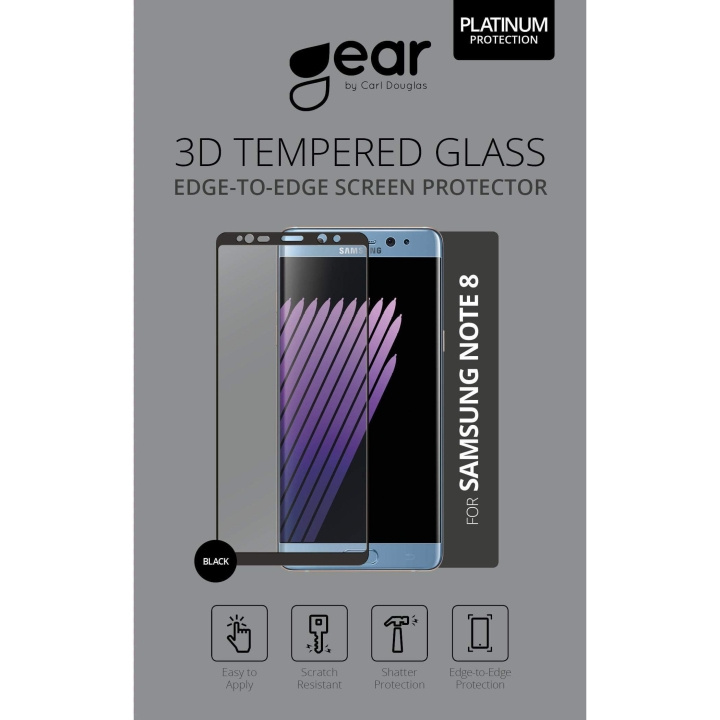 GEAR Herdet Glass 3D Full Cover Svart Samsung Note 8 i gruppen SMARTTELEFON & NETTBRETT / Mobilbeskyttelse / Samsung hos TP E-commerce Nordic AB (C12398)
