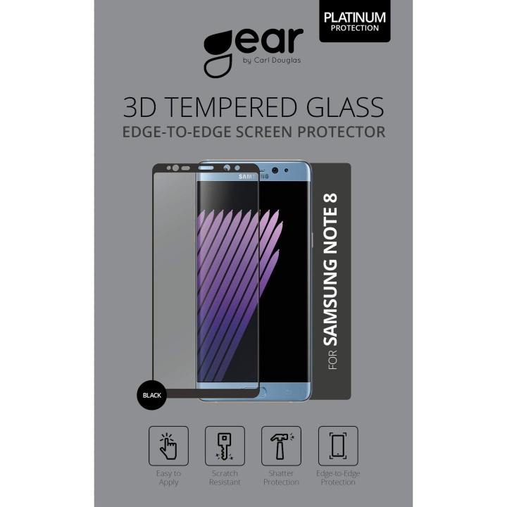 Gear Härdat Glas 3D Full Cover Svart Samsung Note 8 i gruppen SMARTTELEFON & NETTBRETT / Mobilbeskyttelse / Samsung hos TP E-commerce Nordic AB (C12398)