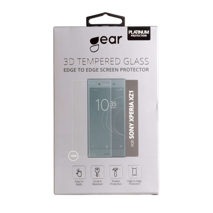 Gear Härdat Glas 3D Full Cover Transp. Sony Xperia XZ1 i gruppen SMARTTELEFON & NETTBRETT / Mobilbeskyttelse / Sony hos TP E-commerce Nordic AB (C12399)