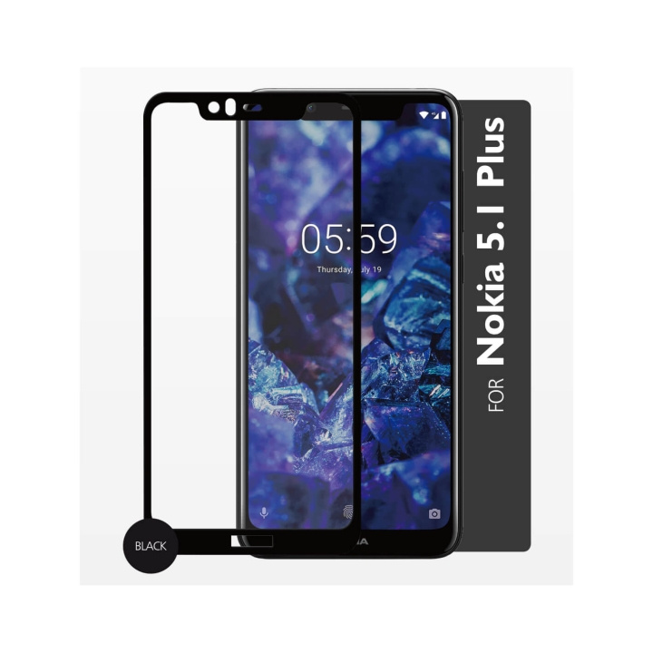 Gear Härdat Glas 2,5D Full Cover Nokia 5.1 Plus i gruppen SMARTTELEFON & NETTBRETT / Mobilbeskyttelse / Nokia/Microsoft hos TP E-commerce Nordic AB (C12417)