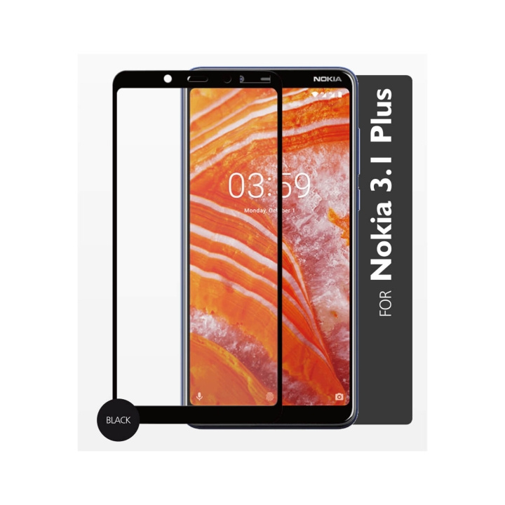 GEAR Herdet Glass 2,5D Full Cover Nokia 3.1 Plus i gruppen SMARTTELEFON & NETTBRETT / Mobilbeskyttelse / Nokia/Microsoft hos TP E-commerce Nordic AB (C12418)