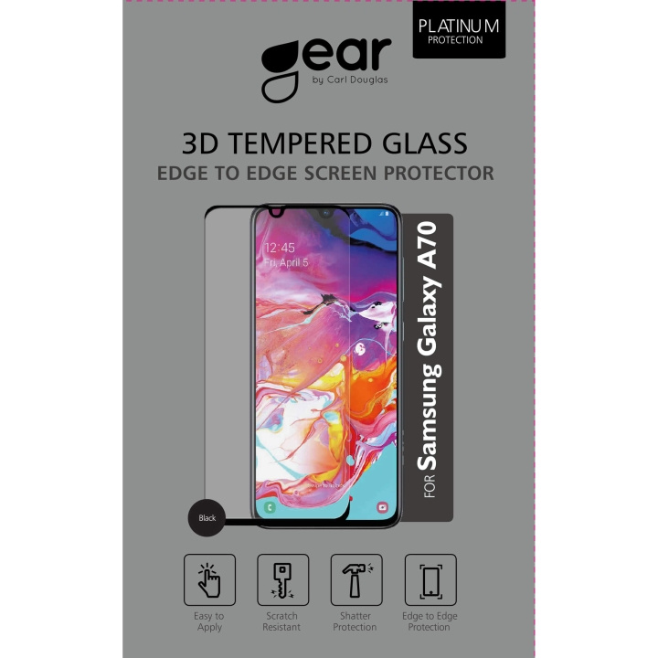 GEAR Herdet Glass 3D Full Cover Svart Samsung A70 i gruppen SMARTTELEFON & NETTBRETT / Mobilbeskyttelse / Samsung hos TP E-commerce Nordic AB (C12420)