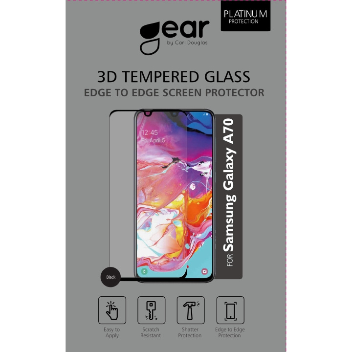 Gear Härdat Glas 3D Full Cover Black Samsung A70 i gruppen SMARTTELEFON & NETTBRETT / Mobilbeskyttelse / Samsung hos TP E-commerce Nordic AB (C12420)