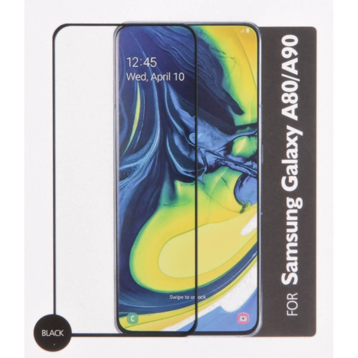 GEAR Herdet Glass 3D Full Cover Svart Samsung A80 / A90 2019 i gruppen SMARTTELEFON & NETTBRETT / Mobilbeskyttelse / Samsung hos TP E-commerce Nordic AB (C12421)