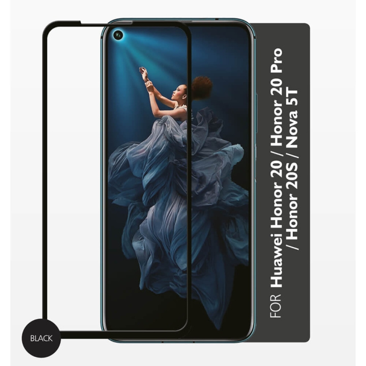 Gear Härdat Glas 2,5D Full Cover Huawei Honor 20/20s/20pro / Nova 5T 2019 i gruppen SMARTTELEFON & NETTBRETT / Mobilbeskyttelse / Huawei/Honor hos TP E-commerce Nordic AB (C12429)