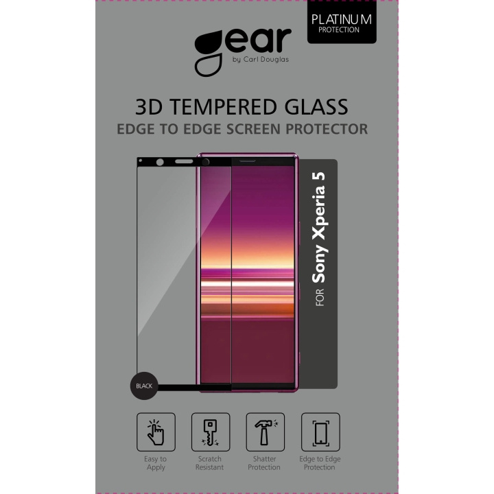 GEAR Herdet Glass 3D Full Cover Black Sony Xperia 5 i gruppen SMARTTELEFON & NETTBRETT / Mobilbeskyttelse / Sony hos TP E-commerce Nordic AB (C12433)