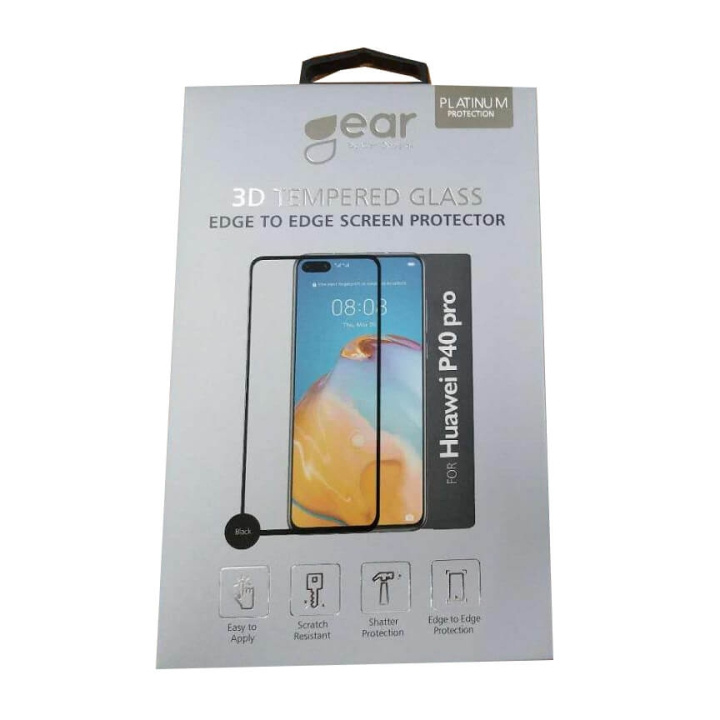 GEAR Herdet Glass 2,5D Full Cover Huawei P40 Pro i gruppen SMARTTELEFON & NETTBRETT / Mobilbeskyttelse / Huawei hos TP E-commerce Nordic AB (C12441)