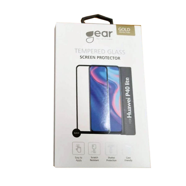 Gear Härdat Glas 2,5D Full Cover Huawei P40 Lite i gruppen SMARTTELEFON & NETTBRETT / Mobilbeskyttelse / Huawei/Honor hos TP E-commerce Nordic AB (C12442)