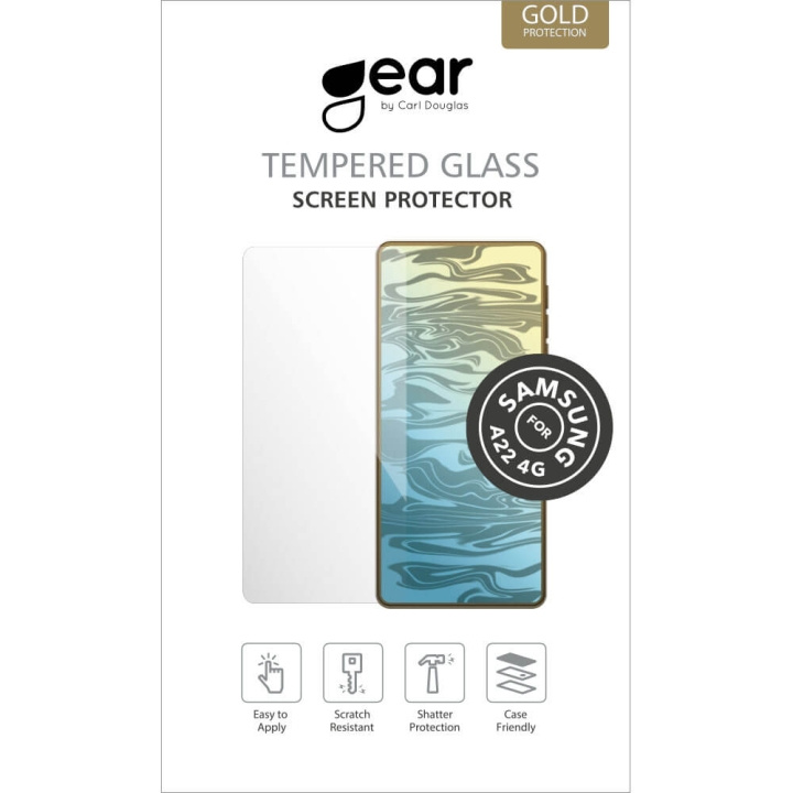 GEAR Herdet Glass 2.5D Samsung A22 4G i gruppen SMARTTELEFON & NETTBRETT / Mobilbeskyttelse / Samsung hos TP E-commerce Nordic AB (C12449)
