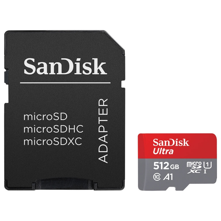 SanDisk MicroSDXC Mobil Ultra 512GB 150MB/s UHS-I Adap i gruppen Elektronikk / Lagringsmedia / Minnekort / MicroSD/HC/XC hos TP E-commerce Nordic AB (C12630)