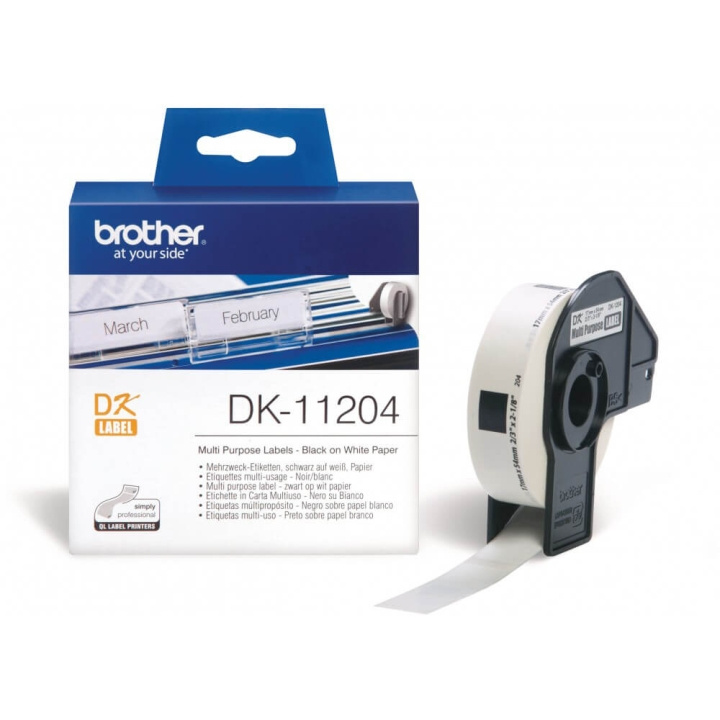 Brother Etiketter DK11204 17x54mm Svart på Hvit i gruppen Datautstyr / Skrivere og tilbehør / Blekk og toner / Blekkpatroner / Brother hos TP E-commerce Nordic AB (C12638)