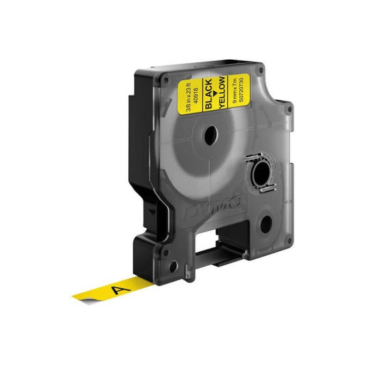 DYMO Färgband S0720730 40918 9mm Svart på Gul i gruppen Datautstyr / Skrivere og tilbehør / Skrivere / Merkemaskiner og tilbehør / Tape hos TP E-commerce Nordic AB (C12691)
