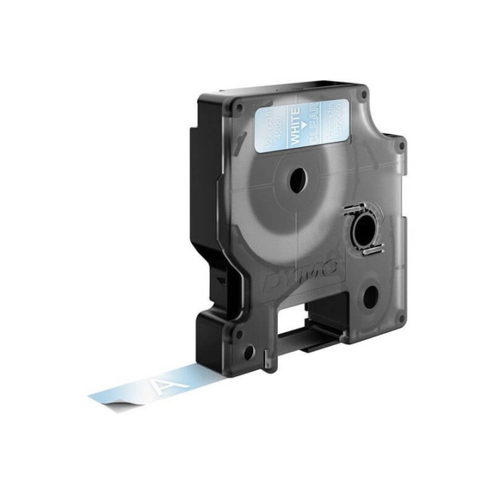 DYMO Färgband S0720600 45020 12mm Vit på Transparent i gruppen Datautstyr / Skrivere og tilbehør / Skrivere / Merkemaskiner og tilbehør / Tape hos TP E-commerce Nordic AB (C12702)