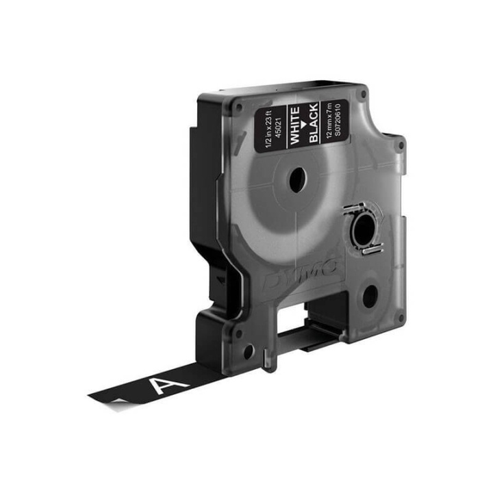 DYMO Färgband S0720610 45021 12mm Vit på Svart i gruppen Datautstyr / Skrivere og tilbehør / Skrivere / Merkemaskiner og tilbehør / Tape hos TP E-commerce Nordic AB (C12703)