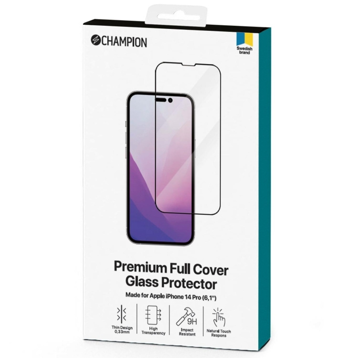 Champion Skjermbeskytter iPhone 14 Pro Svart i gruppen SMARTTELEFON & NETTBRETT / Mobilbeskyttelse / Apple / iPhone 14 hos TP E-commerce Nordic AB (C12742)