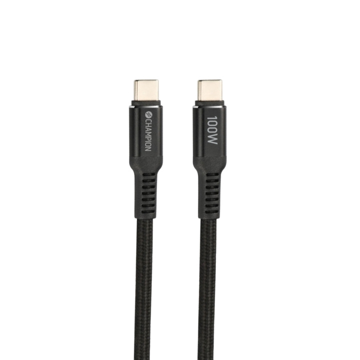 Champion USB-C-kabel 100W 1m svart i gruppen Datautstyr / Kabler og adaptere / USB / USB-C hos TP E-commerce Nordic AB (C12781)