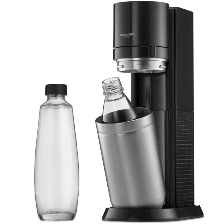 SodaStream Kolsyremaskin DUO Black inkl. 1x Glasflaska & 1x Plastflaska i gruppen HJEM, HUS OG HAGE / Husholdningsapparater / Vann og juice / Kullsyremaskin / Maskiner hos TP E-commerce Nordic AB (C13020)