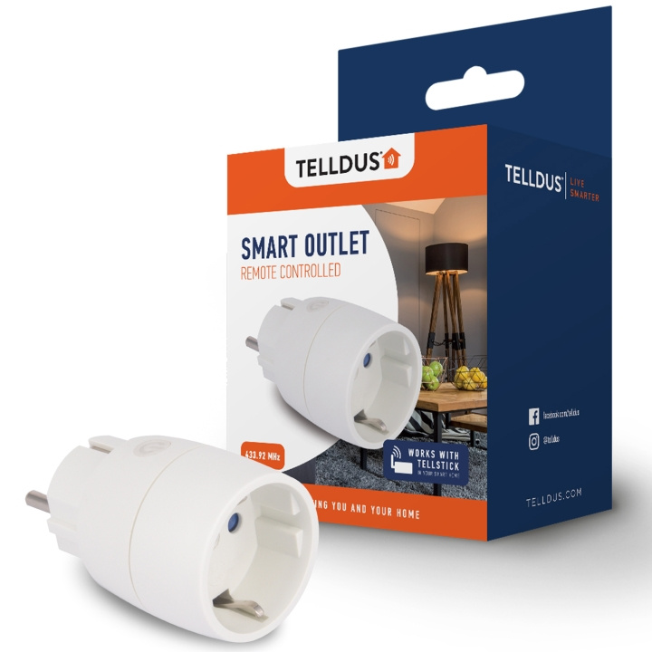 Telldus Av/på-kontakt Slim 433 1-pk i gruppen HJEM, HUS OG HAGE / Smarthus / Smart plugs hos TP E-commerce Nordic AB (C13045)