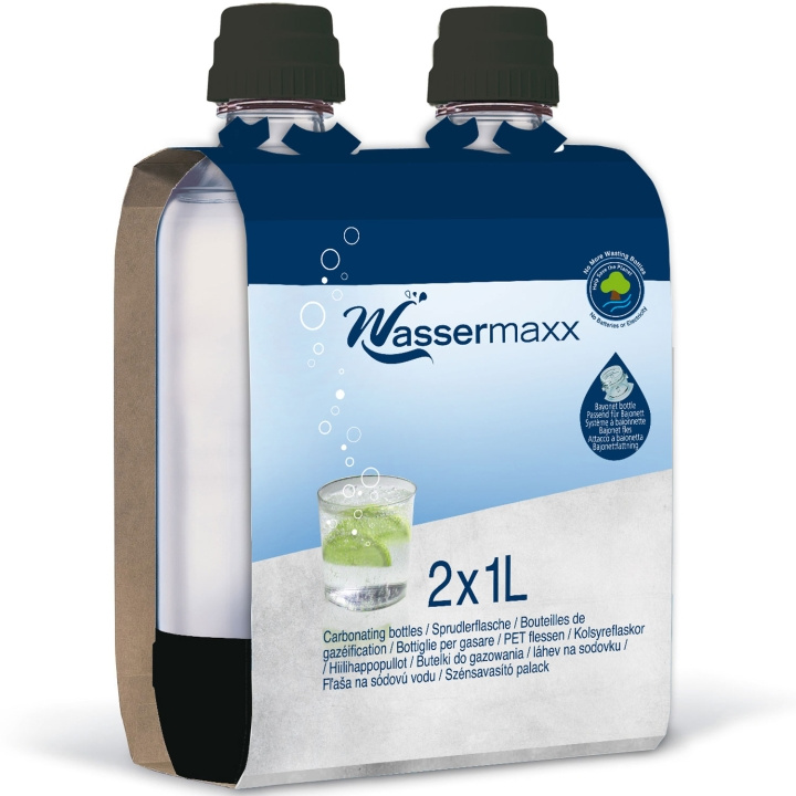 SodaStream 2x1L Wassermaxx flaskor i gruppen HJEM, HUS OG HAGE / Husholdningsapparater / Vann og juice / Kullsyremaskin / Tilbehør hos TP E-commerce Nordic AB (C13050)