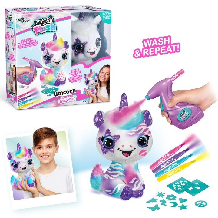 AMO TOYS Airbrush plysj enhjørning i gruppen LEKER, BARN OG BABY / Babyleker (0-3 år) / Kosedyr hos TP E-commerce Nordic AB (C13076)
