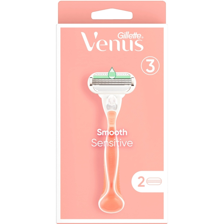 Gillette Venus Smooth Sensitive barberhøvel 2 stk barberblader i gruppen HELSE OG SKJØNNHET / Hår & styling / Barbering og trimming / Barberhøvler og tilbehør hos TP E-commerce Nordic AB (C13118)