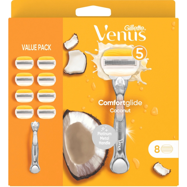Gillette Venus Barberhøvel Comfortglide Coconut m Olay 8stk i gruppen HELSE OG SKJØNNHET / Hår & styling / Barbering og trimming / Barberhøvler og tilbehør hos TP E-commerce Nordic AB (C13131)