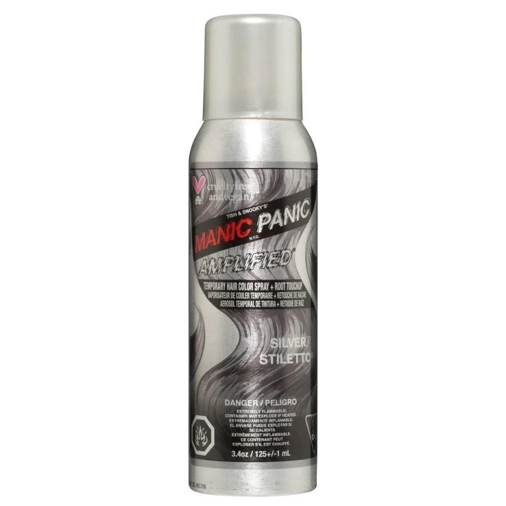 Manic Panic Temporary Color Spray Silver Stiletto i gruppen HELSE OG SKJØNNHET / Hår & styling / Hårpleie / Hårfarge / Hårfarge & Fargebombe hos TP E-commerce Nordic AB (C13297)