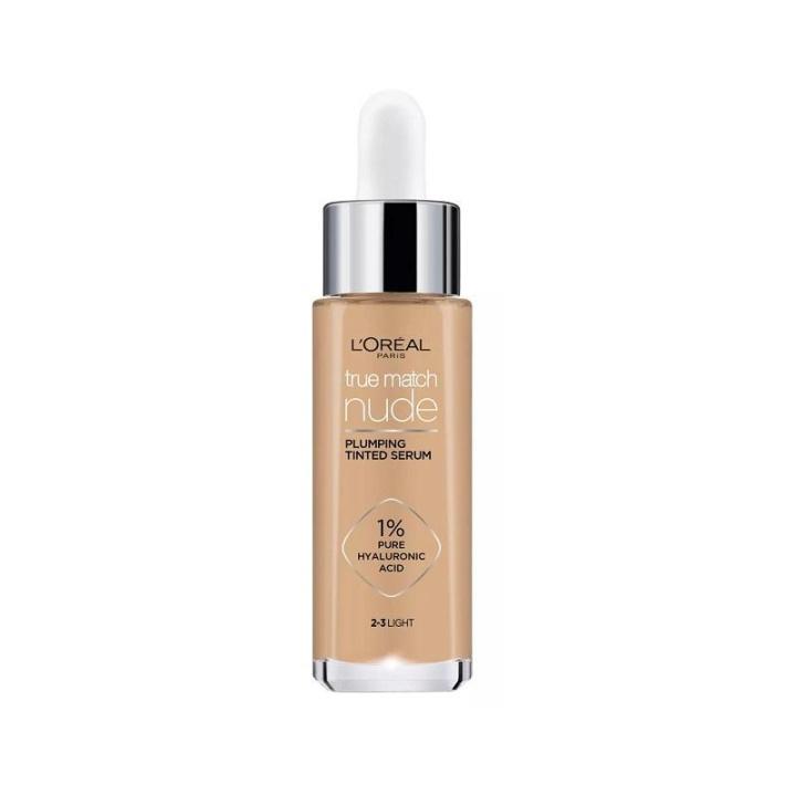 L\'Oreal True Match Nude Plumping Tinted Serum Foundation 2-3 Light 30ml i gruppen HELSE OG SKJØNNHET / Makeup / Makeup ansikt / Foundation hos TP E-commerce Nordic AB (C13458)