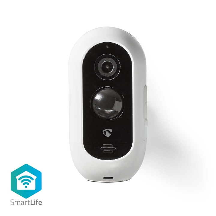 Nedis SmartLife Utendørs kamera | Wi-Fi | Full HD 1080p | IP65 | Maks. batteri levetid: 6 Måned | Cloud Storage (valgfritt) / microSD (ikke inkludert) | 5 V DC | Med bevegelses sensor | Nattsyn | Hvit i gruppen HJEM, HUS OG HAGE / Alarm, Sikkerhet og overvåking / Overvåkingskameraer / Digitalt (nettverk) / Utendørs kameraer hos TP E-commerce Nordic AB (C13571)