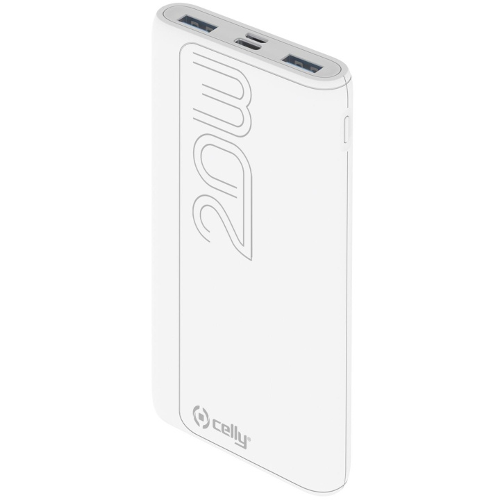 Celly PowerBank PD 20W 10.000 mAh Vit i gruppen SMARTTELEFON & NETTBRETT / Ladere og Kabler / Powerbanks hos TP E-commerce Nordic AB (C13591)