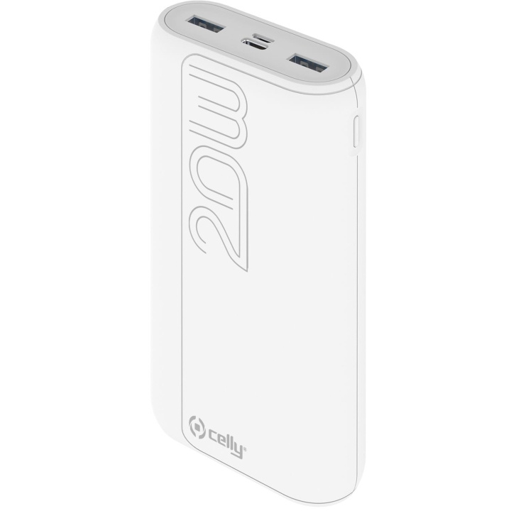 Celly PowerBank PD 20W 20.000 mAh Vit i gruppen SMARTTELEFON & NETTBRETT / Ladere og Kabler / Powerbanks hos TP E-commerce Nordic AB (C13593)