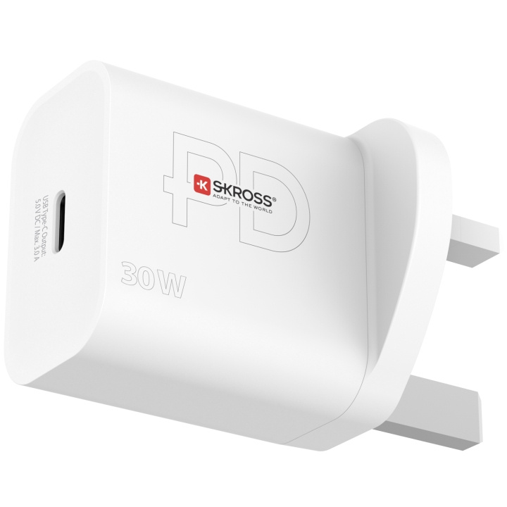 SKROSS Strømlader UK 1xUSB-C PD 30W i gruppen HJEM, HUS OG HAGE / El og belysning / Reiseadaptere hos TP E-commerce Nordic AB (C13648)