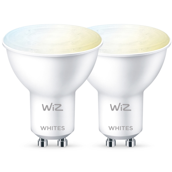 WiZ WiFi Smart LED GU10 50W 345lm varm-kald hvit 2-pk i gruppen Elektronikk / Lys / LED-lys hos TP E-commerce Nordic AB (C13665)
