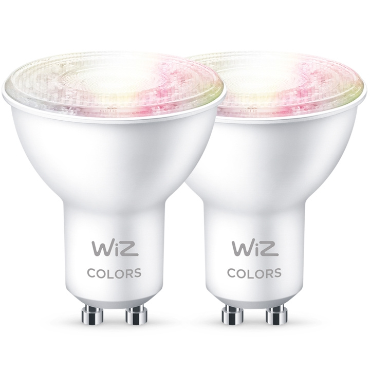 WiZ 2-pakning WiFi Smart LED GU10 50W 345lm farge i gruppen Elektronikk / Lys / LED-lys hos TP E-commerce Nordic AB (C13666)