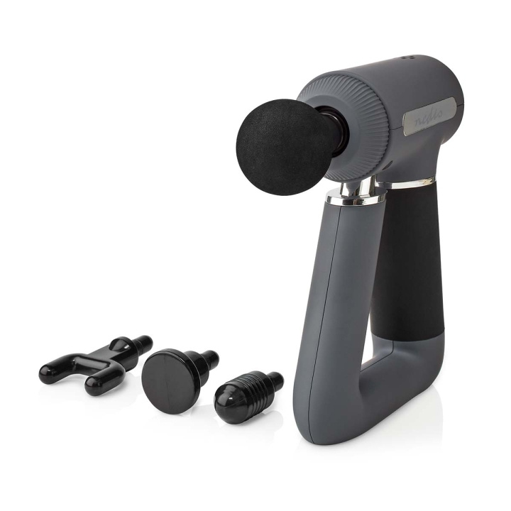 Nedis Sports Massasje Pistol | Batteri drevet | N/A | Oppladningsbar | 6 Massage Modes | USB Cable | Grå i gruppen HELSE OG SKJØNNHET / Massasje og velvære / Massasje hos TP E-commerce Nordic AB (C13798)