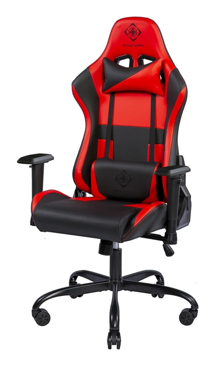 DELTACO GAMING DC210R Gaming chair, PU-leather, iron frame, Black/Red i gruppen Datautstyr / GAMING / Gamingstoler hos TP E-commerce Nordic AB (C13804)