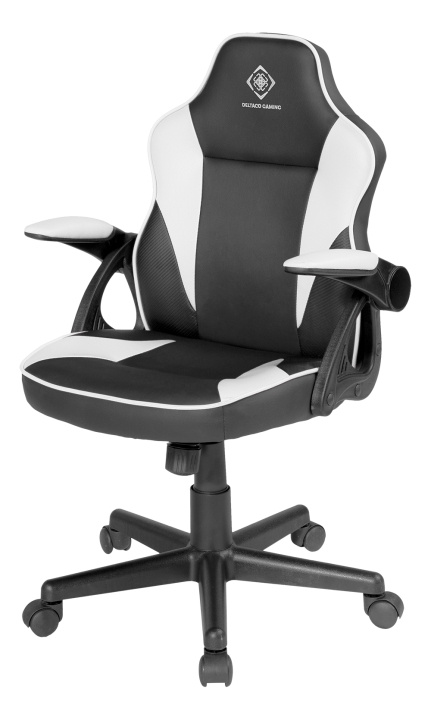 DELTACO GAMING DC120W Junior Gaming Chair, PU-leather, Black/White i gruppen Datautstyr / GAMING / Gamingstoler hos TP E-commerce Nordic AB (C13821)