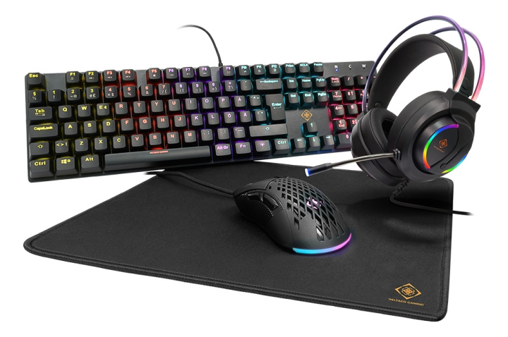 deltaco_gaming Mekanisk 4in1 RGB Gaming-sett Xinda Red-bryter svart/RGB i gruppen Datautstyr / GAMING / Tastatur hos TP E-commerce Nordic AB (C13823)