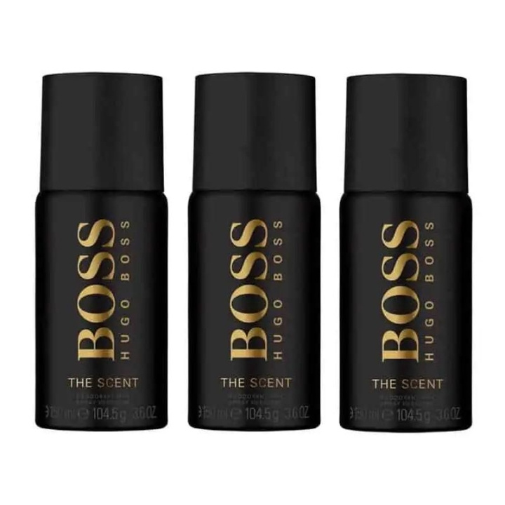 3-pack Hugo Boss The Scent Deo Spray 150ml i gruppen HELSE OG SKJØNNHET / Duft og parfyme / Deodorant / Deo for han hos TP E-commerce Nordic AB (C13885)