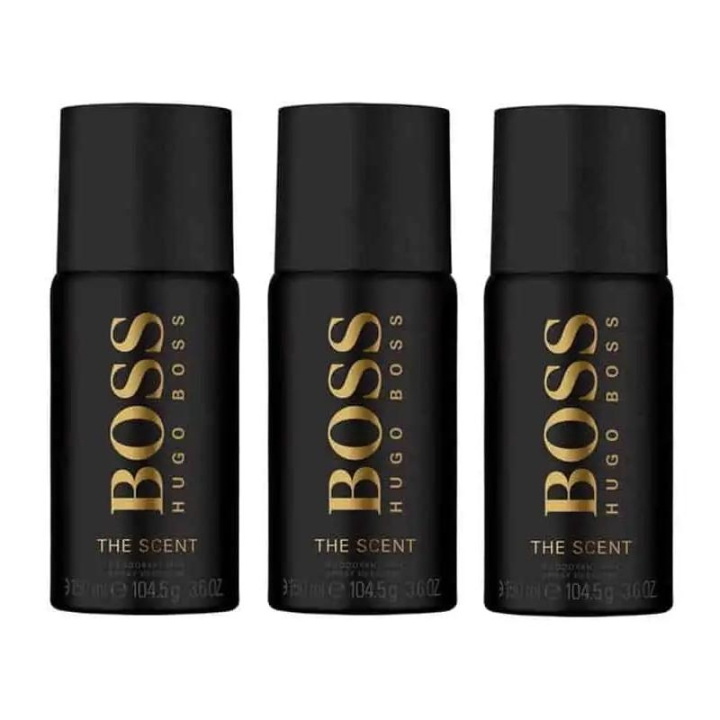 Hugo Boss 3-pk Hugo Boss The Scent Deo Spray 150 ml i gruppen HELSE OG SKJØNNHET / Duft og parfyme / Deodorant / Deo for han hos TP E-commerce Nordic AB (C13885)