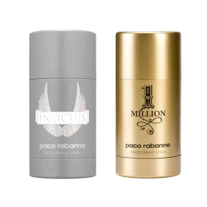 Paco Rabanne 2-pk Paco Rabanne 1 Million + Invictus Deostick 75ml i gruppen HELSE OG SKJØNNHET / Duft og parfyme / Deodorant / Deo for han hos TP E-commerce Nordic AB (C13888)